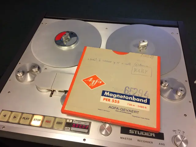 Mastering: the original tape itself, including the sound engineer’s handwritten notes. Studio Martínek, Prague.