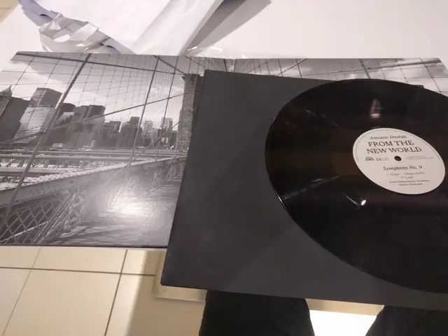 Production: after years of work, the first eager unboxing of the test pressing – checking the print and sleeves. Flora shopping centre, Prague.